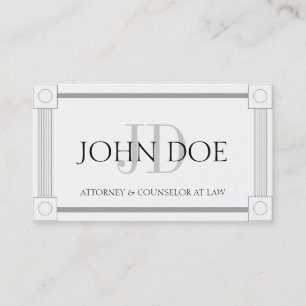 Attorney Columns Stripes W/W Business Card