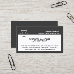 Attorney Dark Grey Business Card