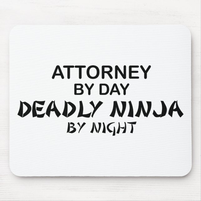 Attorney Deadly Ninja by Night Mouse Mat (Front)