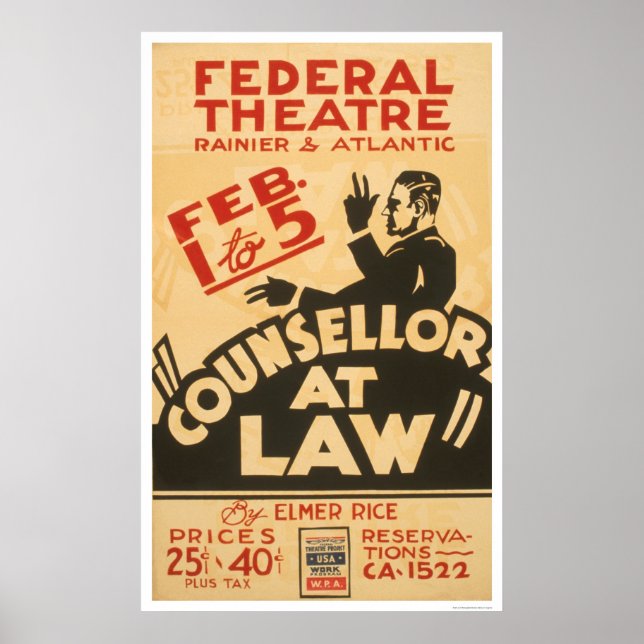 Attorney Drama 1938 WPA Poster (Front)