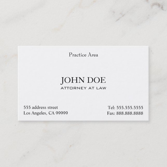 Attorney Elegant Clean II Business Card (Front)