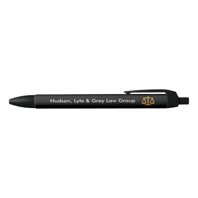 Attorney Gold Law Scale Black Ink Pen (Top)