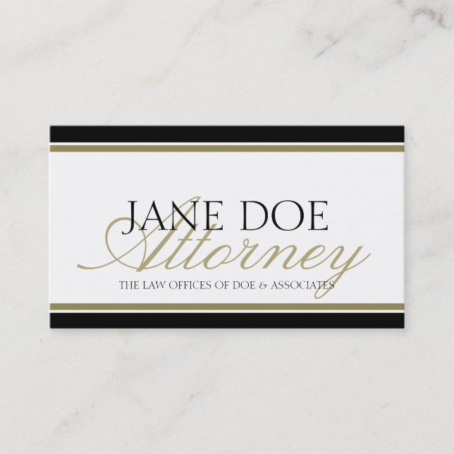 Attorney Gold Script Business Card (Front)