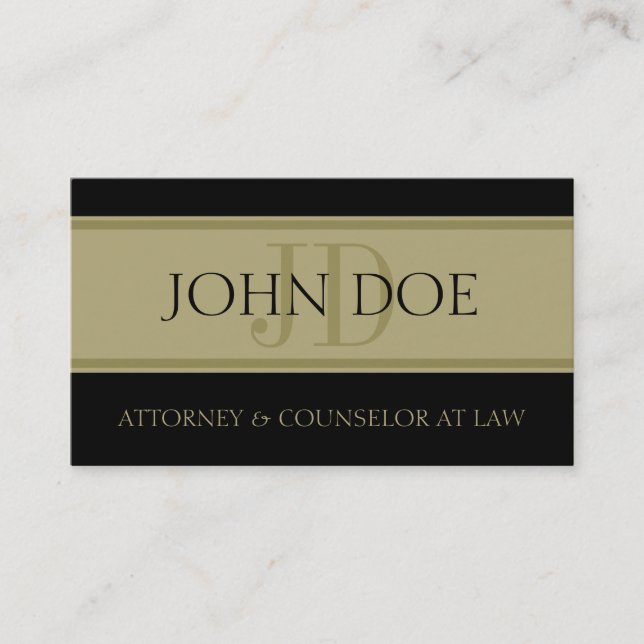 Attorney Golden Banner Business Card (Front)