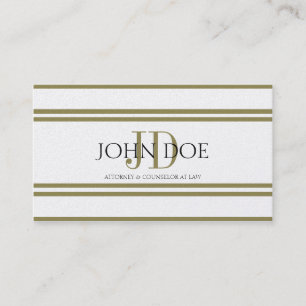 Attorney Golden Deluxe Stripes -Avail Letterhead- Business Card