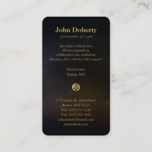 ATTORNEY Golden Scales of Justice Business Card