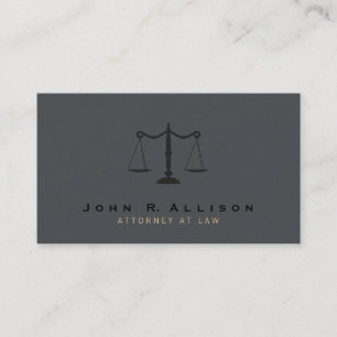 Attorney Justice Scale Grey texture Background Business Card