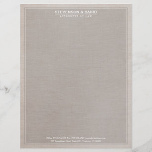 Attorney Law Office Linen Texture Look Classic Letterhead Template
