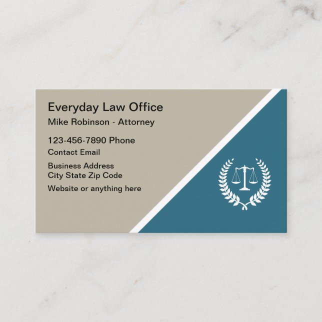 Attorney Law Office Logo Business Cards (Front)
