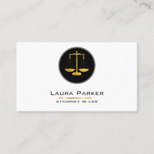Attorney Law Profession Classic Simple Gold Scale Business Card