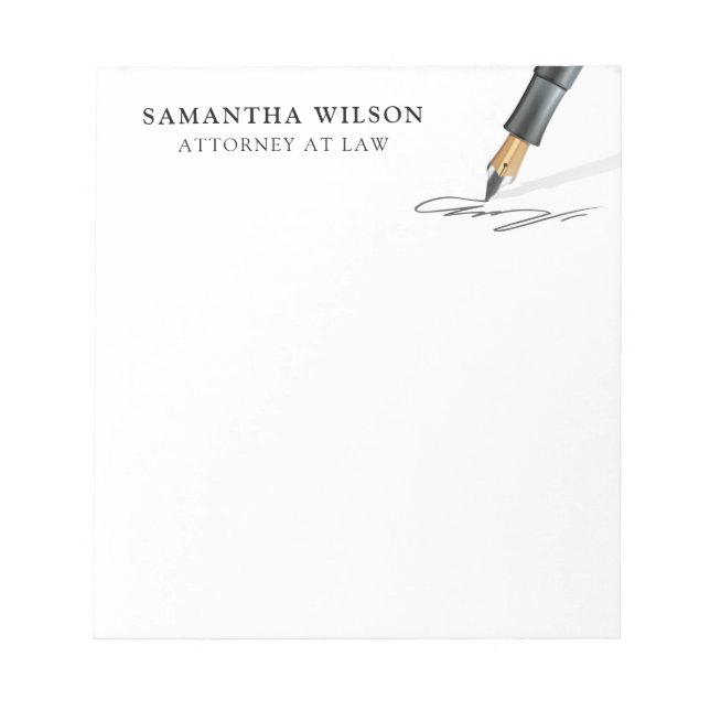 Attorney Law Professional Modern Minimal Notepad (Front)