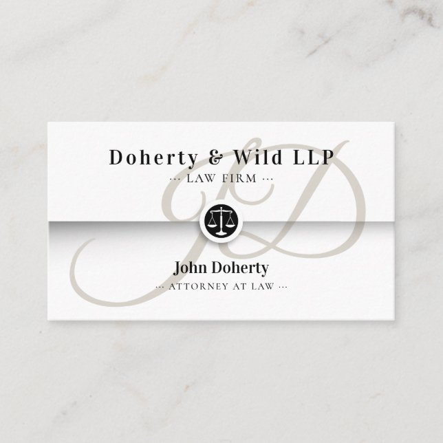 ATTORNEY | Law Scales of Justice Business Card (Front)