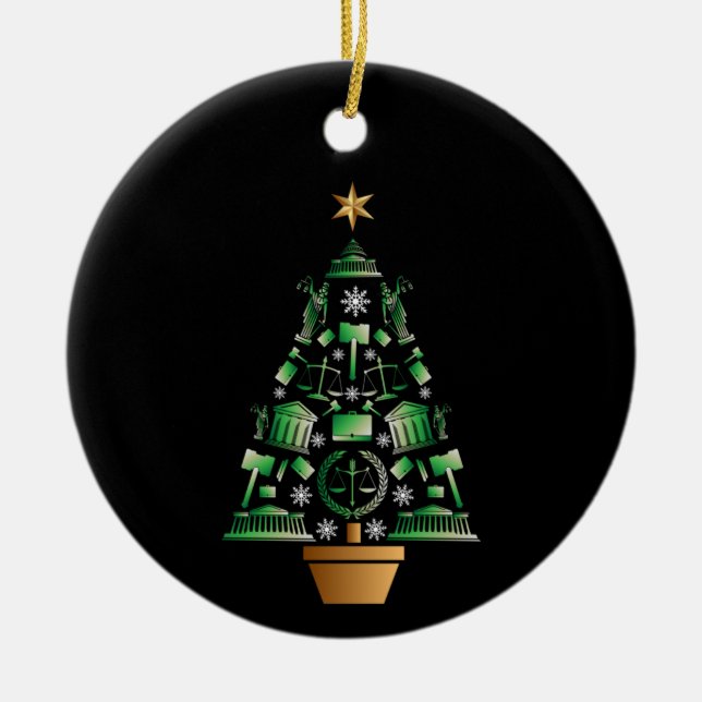 Attorney Lawyer Christmas Tree Ceramic Tree Decoration (Front)