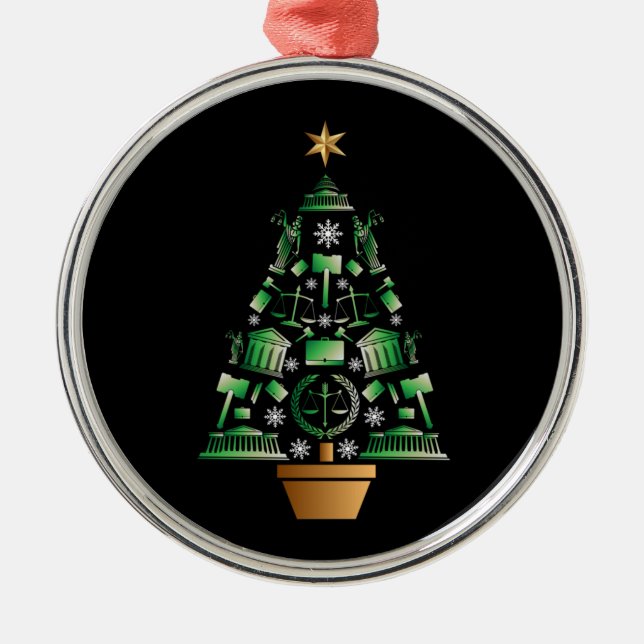 Attorney Lawyer Christmas Tree Metal Tree Decoration (Front)