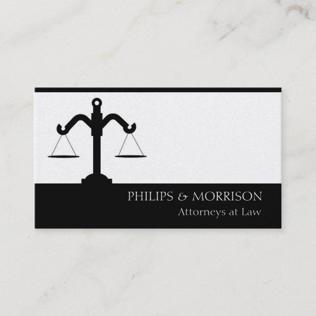 Attorney Lawyer Counsellor Law Firm Office Scale Business Card (Front)