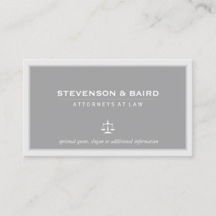 Attorney Lawyer Elegant Grey Business Card