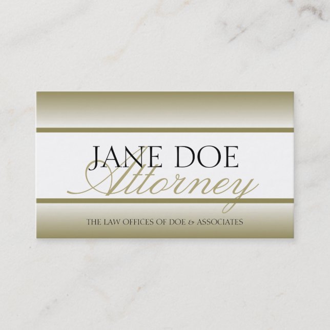 Attorney Lawyer Gold Fade - Available Letterhead - Business Card (Front)