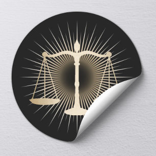 Attorney Lawyer Gold Scale of Justice Elegant Law Classic Round Sticker