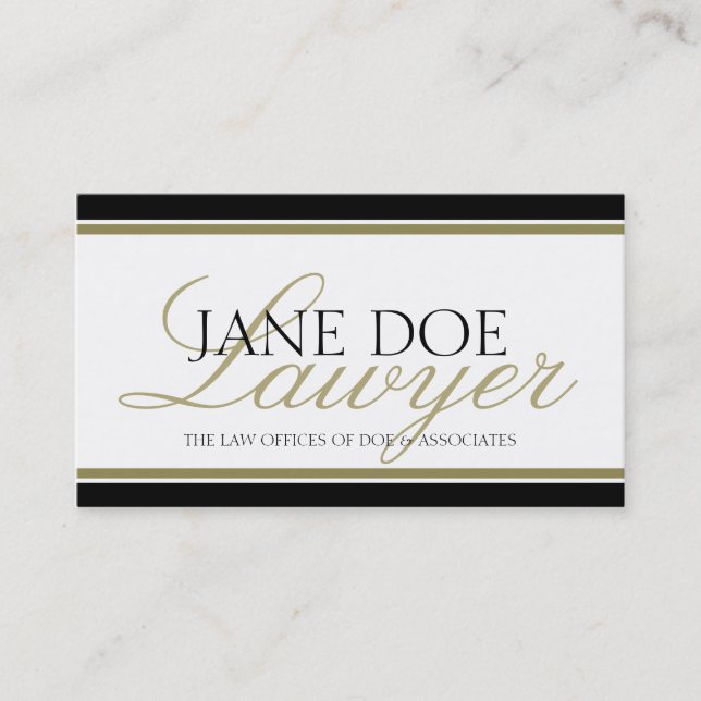 Attorney/Lawyer Gold Script Business Card (Front)