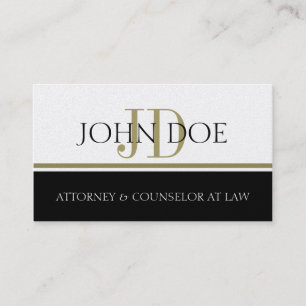 Attorney Lawyer Gold Stripe -Available Letterhead- Business Card
