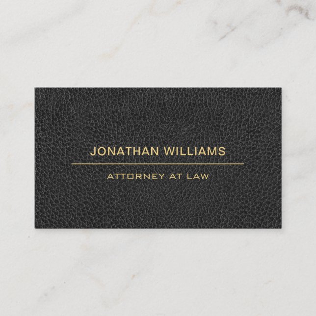  Attorney Lawyer Law Faux Leather Gold Black Business Card (Front)