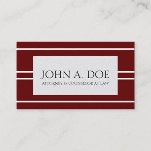Attorney Lawyer Law Firm Cherry Gold White Stripes Business Card