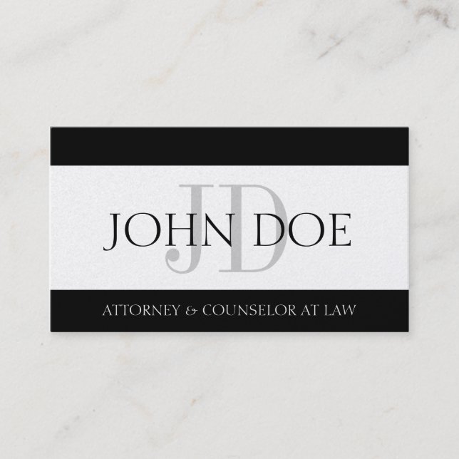 Attorney Lawyer Law Firm Monogram Gold Paper Business Card (Front)