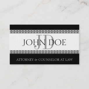 Attorney Lawyer Law Firm Monogram Platinum Diamond Business Card