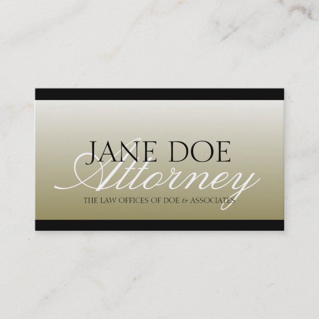 Attorney Lawyer Law Firm Office Script Gold Fade Business Card (Front)