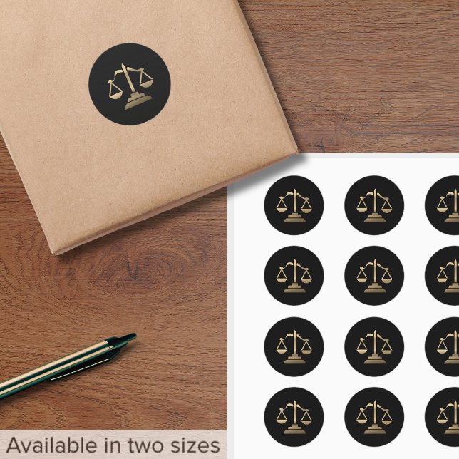 Attorney Lawyer Law Firm Scales of Justice Classic Round Sticker (Creator Uploaded)