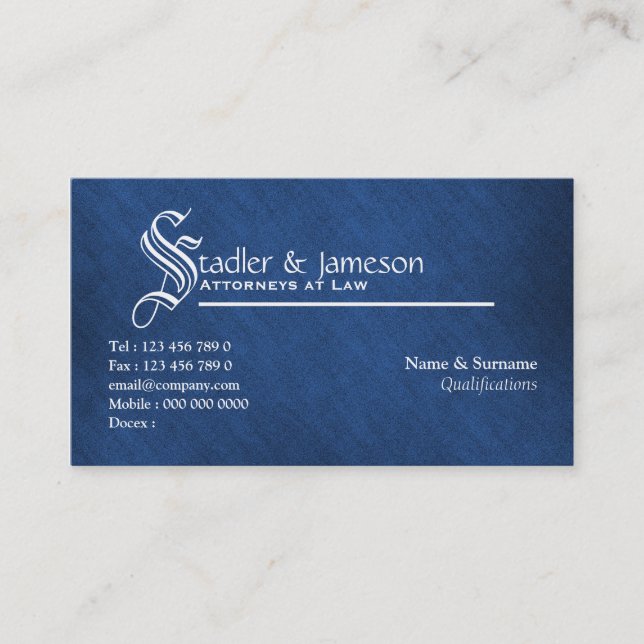 Attorney lawyer law legal business card (Front)