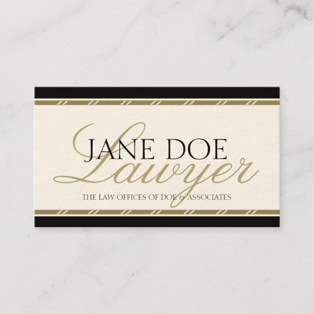 Attorney Lawyer Legal Counsellor Law Firm Gold Business Card (Front)