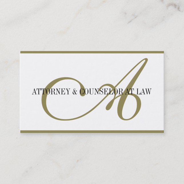 Attorney Lawyer Legal Counsellor Law Firm Office Business Card (Front)