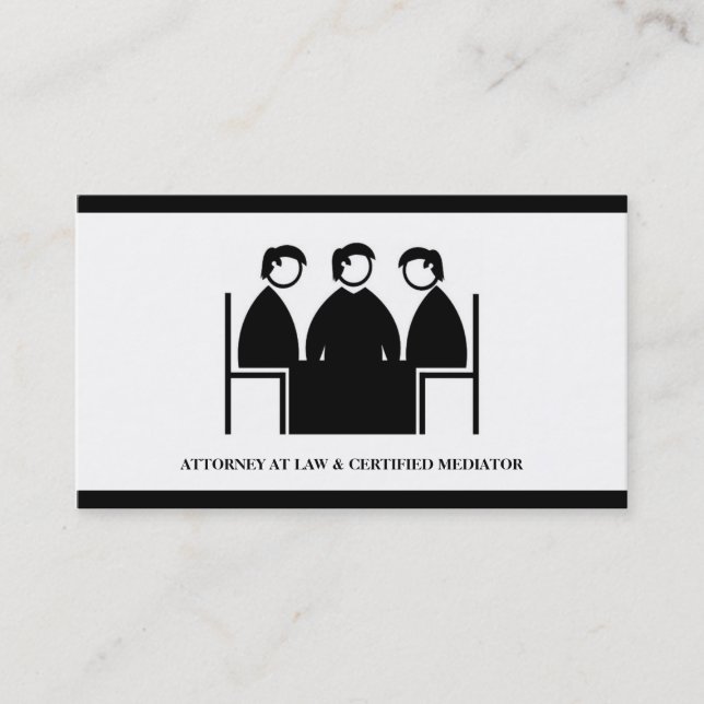 Attorney Lawyer Mediator Mediation Law Office Firm Business Card (Front)