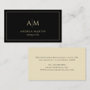 Attorney Lawyer Modern Monogram Business Card