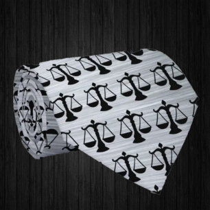Attorney Lawyer Silver Scales of Justice Tie