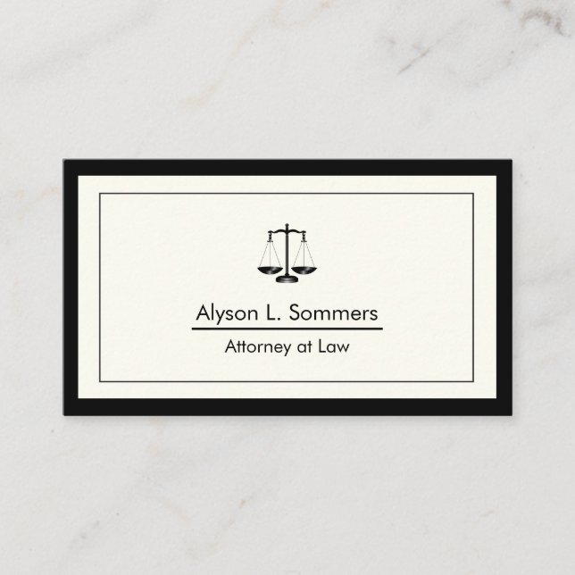 Attorney Legal Lawyer Black Scale Professional Business Card (Front)