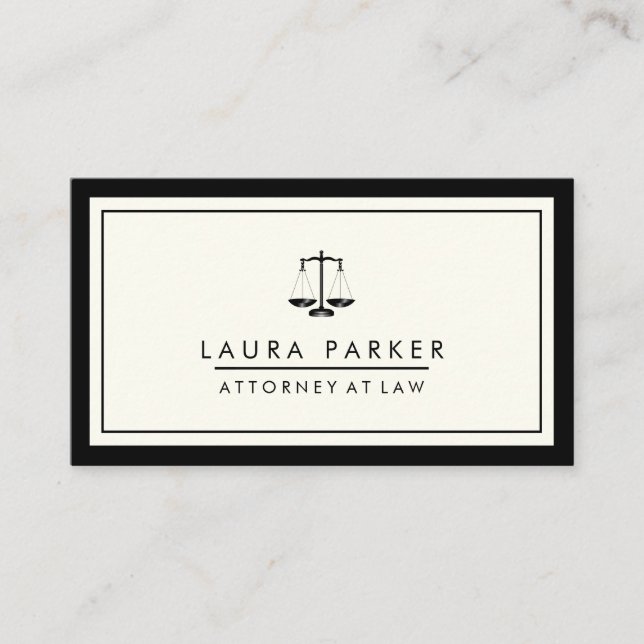 Attorney Legal Lawyer Black Scale Professional Business Card (Front)