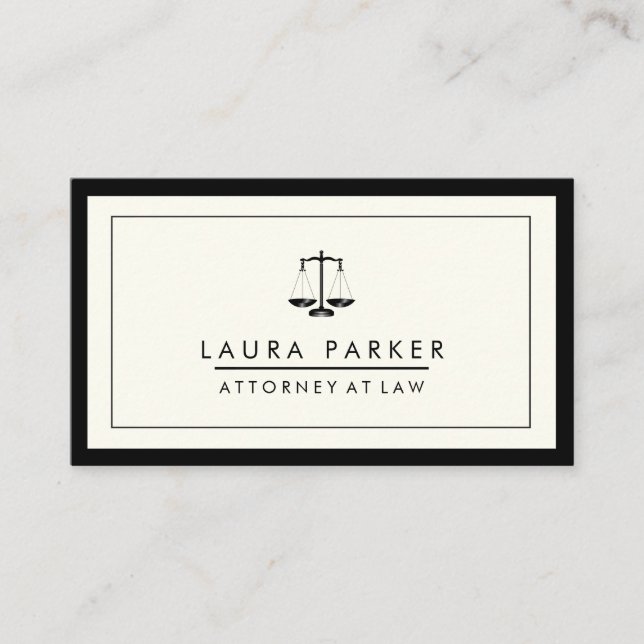 Attorney Legal Lawyer Black Scale Professional Business Card (Front)