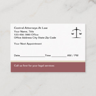 Attorney Legal Office Appointment Cards