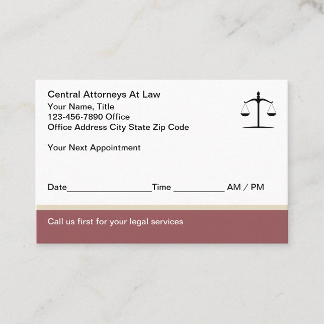 Attorney Legal Office Appointment Cards (Front)