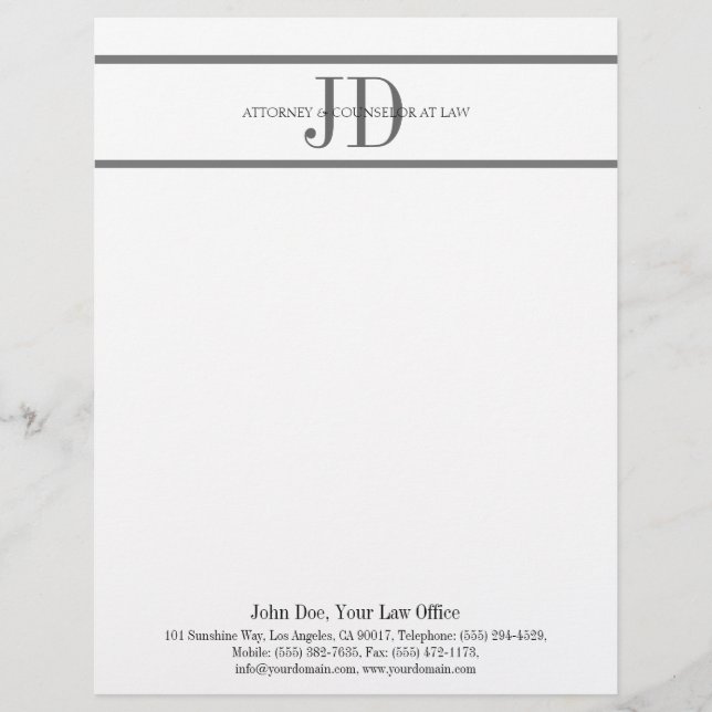 Attorney Letterhead SilverScript MatchBusinessCard (Front)