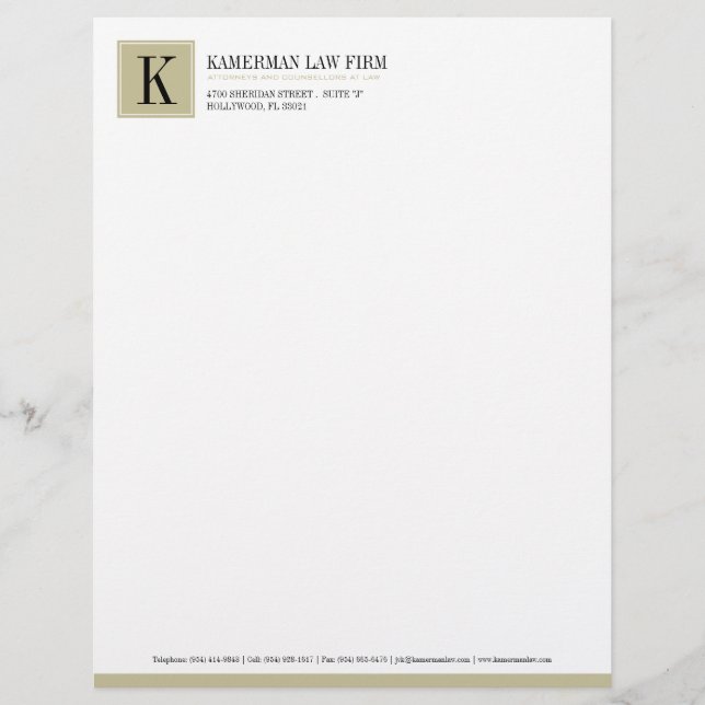 Attorney Letterhead Template (Front)