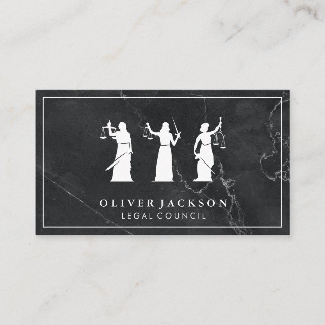 Attorney | Marble | Legal Justice Business Card (Front)