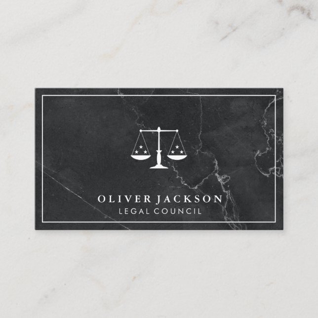 Attorney | Marble | Legal Justice Business Card (Front)