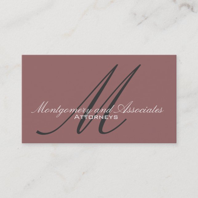 Attorney Monogram Customisable Business Card (Front)