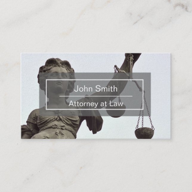 Attorney or Lawyer with Scales of Justice Business Card (Front)
