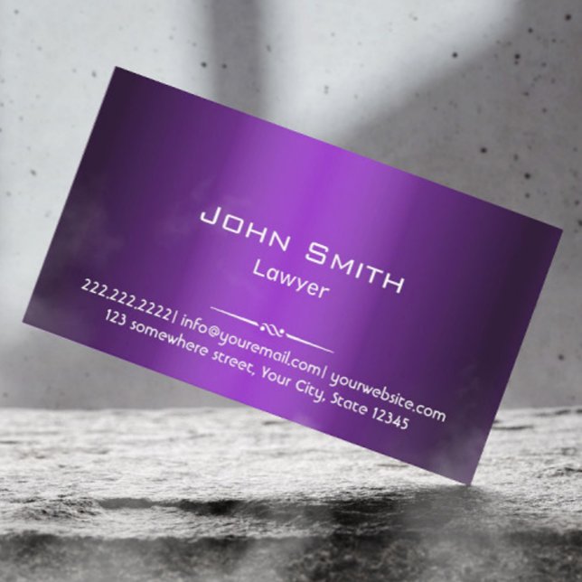 Attorney Professional Purple Shades Business Card (Creator Uploaded)