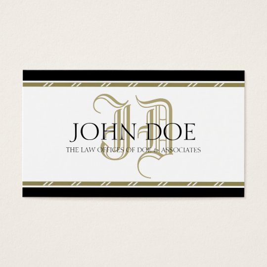 Attorney Roman Gold Monogram -AvailableLetterhead- Business Card