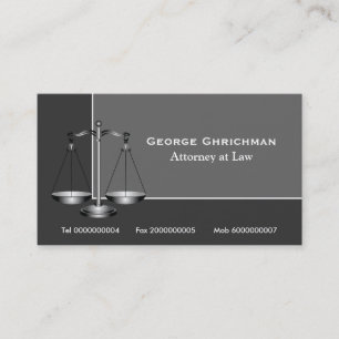 Attorney scale of justice  business card